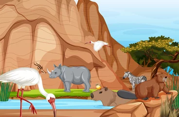 Dryland forest with animals © blueringmedia