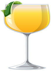 Daiquiri cocktail in the glass on white background