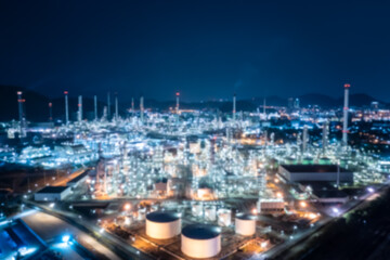 Fototapeta na wymiar blurred image of oil refinery plant at twilight