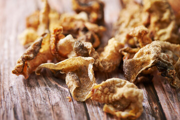 Fried fish skin, Korean food	