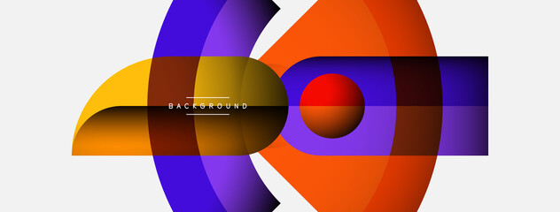 Geometric abstract background. Round shapes, circles, lines composition for wallpaper banner background or landing page