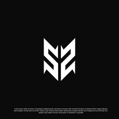 Creative letter SZ or ZS logo design vector