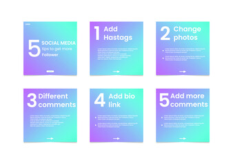 Social media post template with cool topographic design elements and trendy colors.