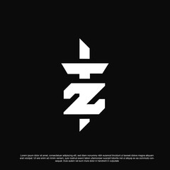 Modern letter TZ or ZT logo design for your brand or business