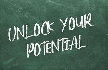 Obraz premium Inspirational motivational quote. Unlock your potential. Simple trendy design.