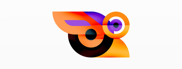 Abstract round shapes background. Minimalist decoration. Geometric background with circles and rings