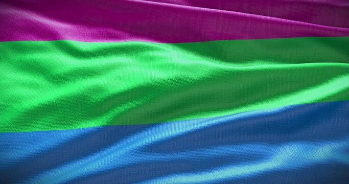 Polysexual symbol flag background waving