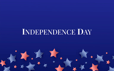 Happy 4th of July fireworks - Independence Day USA blue background with the United States flag and 4th of July typography - vector illustration