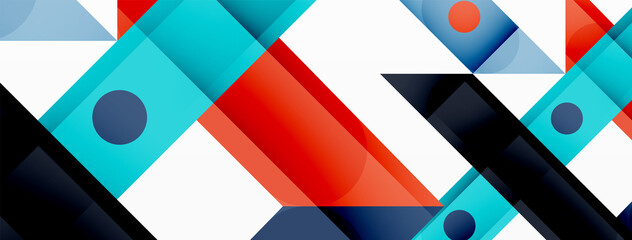 Bright colorful straight lines geometric abstract background. Trendy overlapping lines composition for wallpaper, banner, background or landing