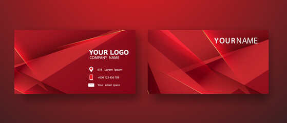 red modern creative business card and business card elegant landscape vector template design pattern in square size