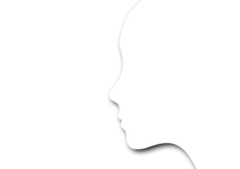 抽象的な人の横顔シルエット