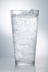 Delicious drink, sparkling water with ice