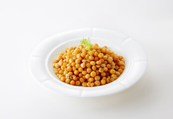 Delicious Chinese food, fried soybean snacks