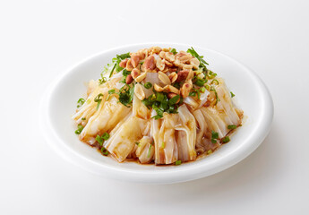 Delicious Chinese food, cold salad rice noodle skin