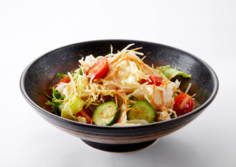 Delicious Chinese food, vegetable salad.on white background