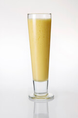 Delicious Fresh Corn Juice .on white background