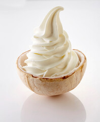 Delicious dessert, coconut ice cream