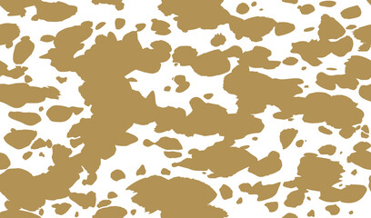 Cow skin in brown and white spotted, seamless pattern, animal texture. Vector background
