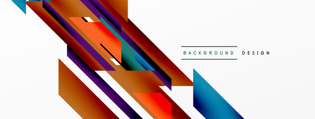 Minimal geometric abstract background. Dynamic 3d lines composition. Trendy techno business template for wallpaper, banner, background or landing