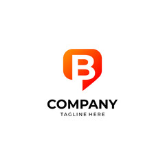 Chat logo with initial letter B design