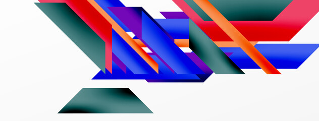 Minimal geometric abstract background. Dynamic 3d lines composition. Trendy techno business template for wallpaper, banner, background or landing