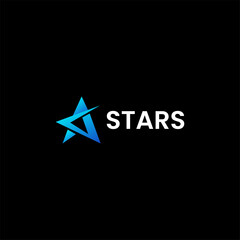 Blue star logo design template