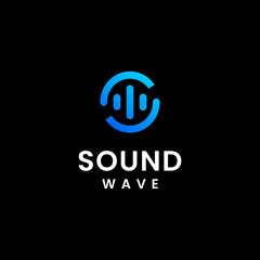 S Sound music logo with music wave design