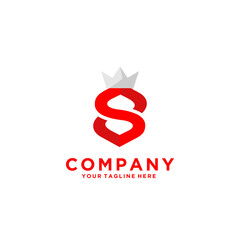 Letter S crown premium logo design 