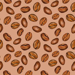 seamless pattern coffee watercolor  background