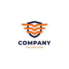 Emblems with wings logo with shield