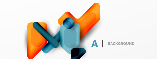 Colorful geometric shapes lines, squares and triangles. Abstract background for wallpaper, banner or landing page