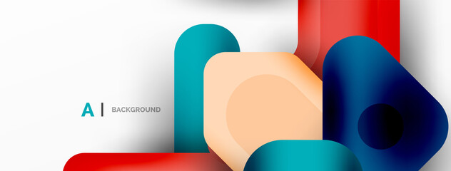 Fototapeta premium Colorful geometric shapes lines, squares and triangles. Abstract background for wallpaper, banner or landing page