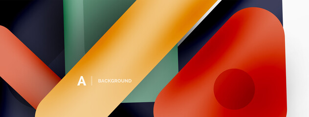 Colorful geometric shapes lines, squares and triangles. Abstract background for wallpaper, banner or landing page