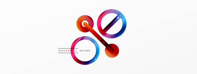 Minimal geometric abstract background. Circle, line and round shapes design. Trendy techno business template for wallpaper, banner, background or landing