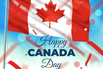 Canada day banner or background. 1st of July national holiday design. Vector illustration.
