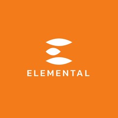 Abstract logo on orange background and forming letters.