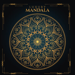 Luxury royal golden mandala background with borders for invitation and wedding card