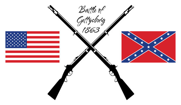 Battle of Gettysburg Poster Vector Illustration.