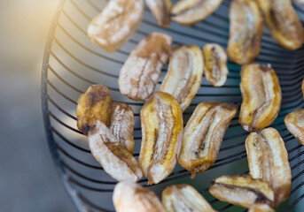 Sun dried Banana, banana preservation by sun dried