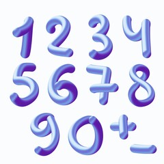 Set with numbers for stickers and cards and kids and shops and hobbies and school