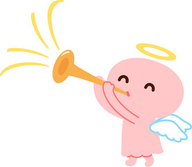 ラッパを吹く天使のキャラクター