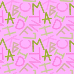 School seamless alphabet pattern for fabrics and textiles and packaging and kids and wrapping paper