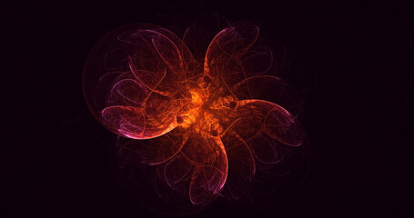 3D rendering abstract multicolor fractal light background