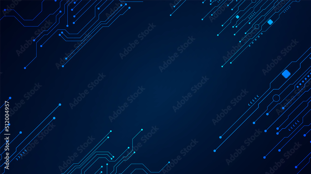 Wall mural technology background with hi-tech digital data