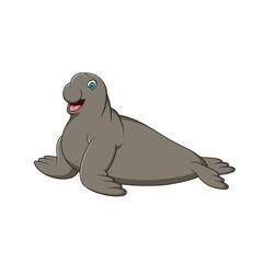 Cartoon cute elephant seal. Vector illustration. cute animal cartoon