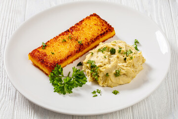 creamed salt cod fluffy pate with toasted polenta