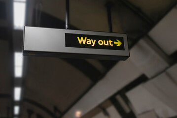 "Way Out" sign 