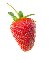 Juicy red strawberry isolated on white