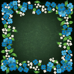 abstract floral ornament on green background - 512006943