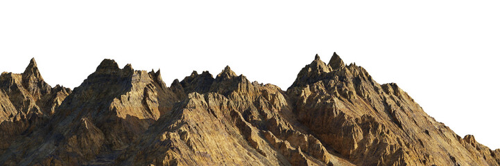 mountain range isolated on white background - 512007125